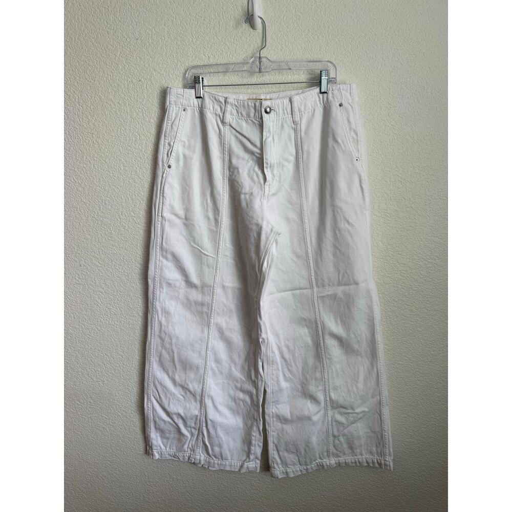 Madewell Women Jeans 31 White Wide-Sweep Trousers: Airy Denim Edition
